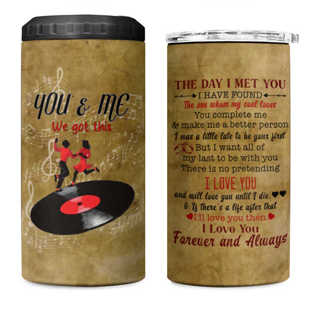 Gifts for Couple 4 in 1 Can Cooler Tumbler The Day I Met You Love You Forever And Always Valentine Anniversary