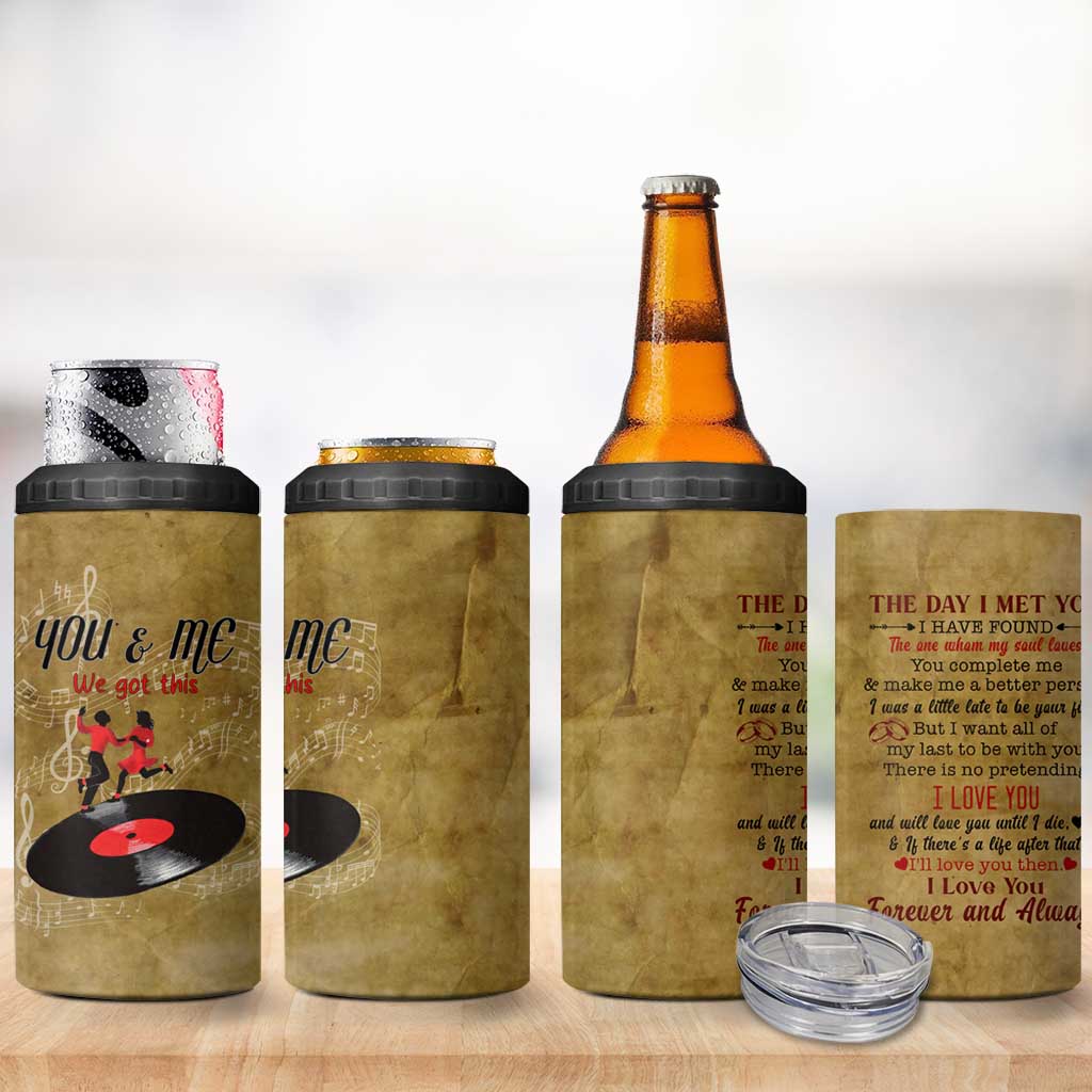 Gifts for Couple 4 in 1 Can Cooler Tumbler The Day I Met You Love You Forever And Always Valentine Anniversary