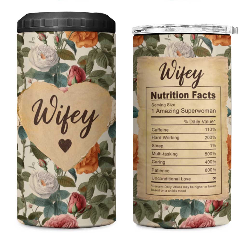 Valentines Day Gifts for Her 4 in 1 Can Cooler Tumbler Best Wife Ever