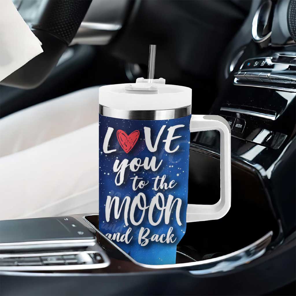 Romantic Gift for Couple Tumbler With Handle Love You To The Moon And Back