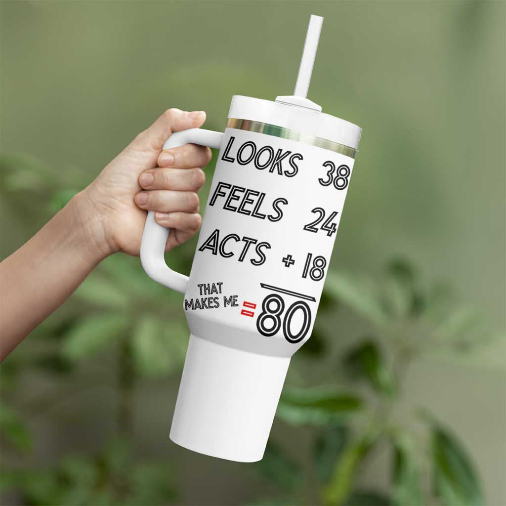 Funny 80th Birthday Tumbler With Handle Happy 1944 80 Years Old Birthday Gifts - Wonder Print Shop