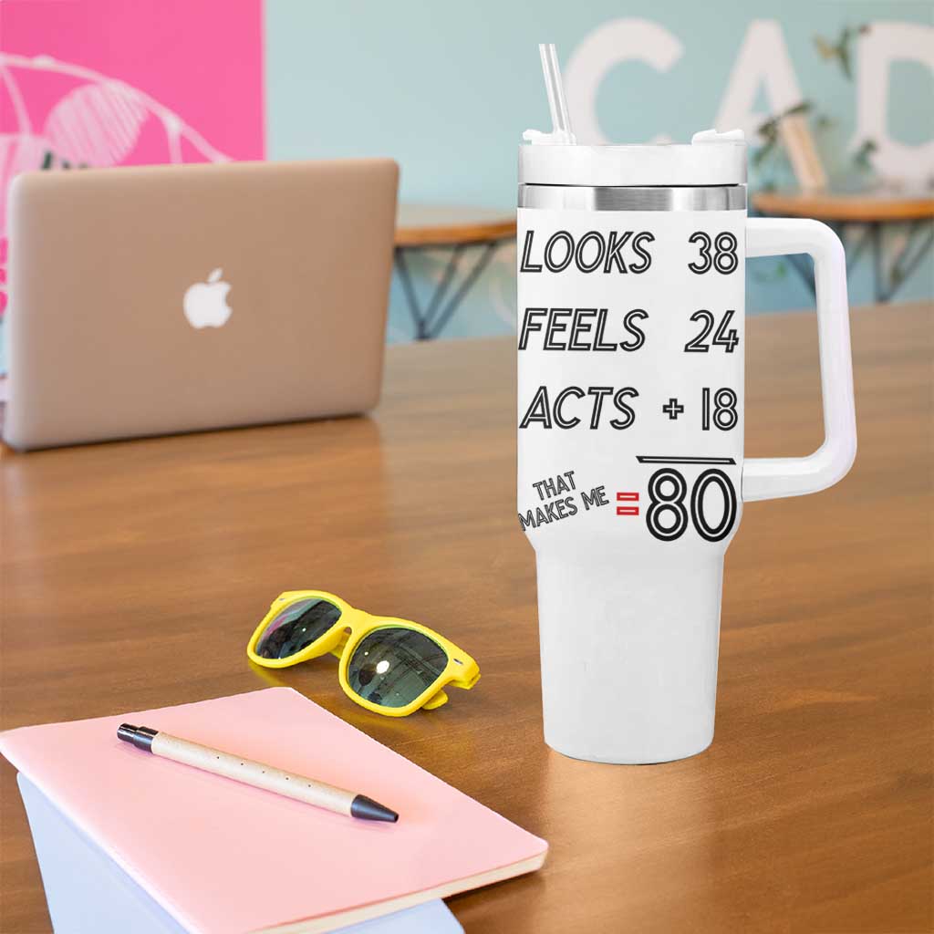 Funny 80th Birthday Tumbler With Handle Happy 1944 80 Years Old Birthday Gifts - Wonder Print Shop