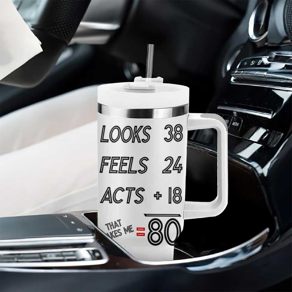 Funny 80th Birthday Tumbler With Handle Happy 1944 80 Years Old Birthday Gifts - Wonder Print Shop