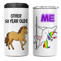 50th Birthday 4 in 1 Can Cooler Tumbler Funny Dancing Unicorn 1976 Other 50 Year Olds
