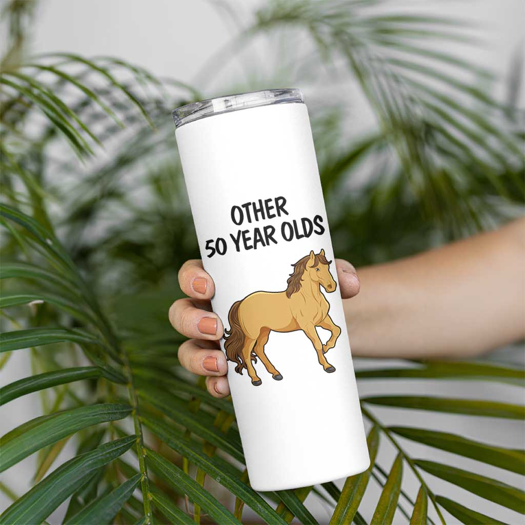 50th Birthday Skinny Tumbler Funny Dancing Unicorn 1976 Other 50 Year Olds