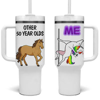 50th Birthday Tumbler With Handle Funny Dancing Unicorn 1976 Other 50 Year Olds