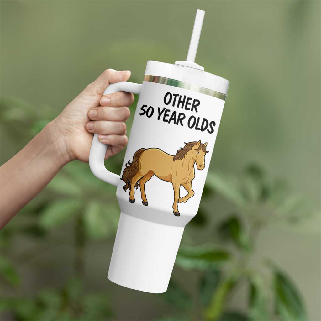 50th Birthday Tumbler With Handle Funny Dancing Unicorn 1976 Other 50 Year Olds