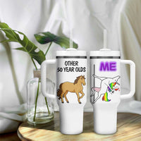 50th Birthday Tumbler With Handle Funny Dancing Unicorn 1976 Other 50 Year Olds