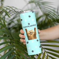 Cute Cat Coffee Skinny Tumbler Catffeinated Decaf Coffee Mug - Wonder Print Shop
