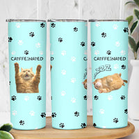 Cute Cat Coffee Skinny Tumbler Catffeinated Decaf Coffee Mug - Wonder Print Shop