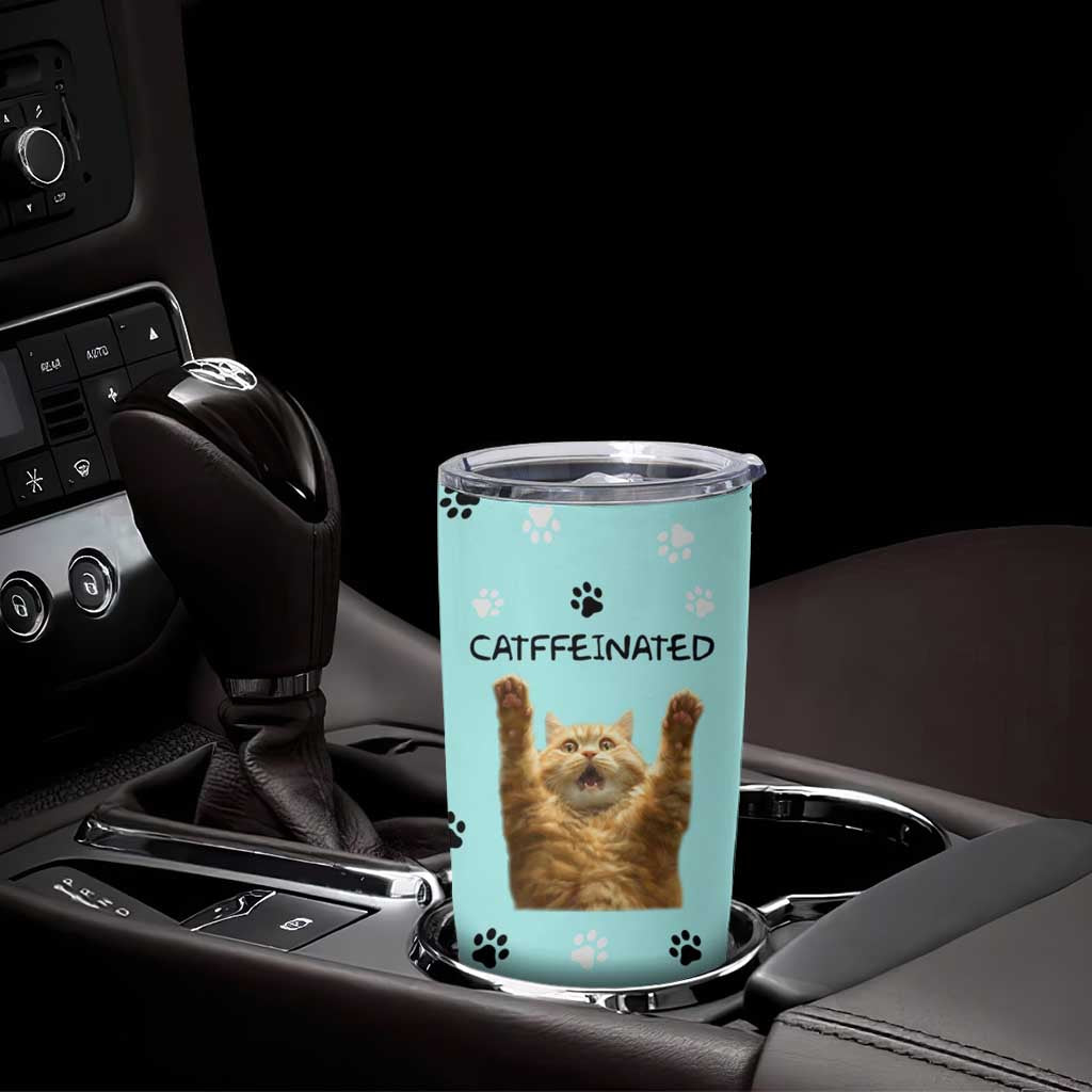 Cute Cat Coffee Tumbler Cup Catffeinated Decaf Coffee Mug - Wonder Print Shop