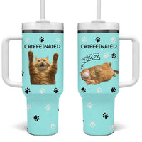 Cute Cat Coffee Tumbler With Handle Catffeinated Decaf Coffee Mug - Wonder Print Shop