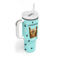 Cute Cat Coffee Tumbler With Handle Catffeinated Decaf Coffee Mug - Wonder Print Shop