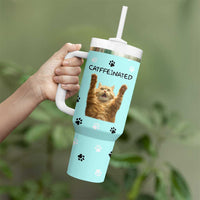 Cute Cat Coffee Tumbler With Handle Catffeinated Decaf Coffee Mug - Wonder Print Shop