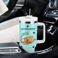 Cute Cat Coffee Tumbler With Handle Catffeinated Decaf Coffee Mug - Wonder Print Shop