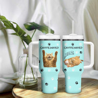 Cute Cat Coffee Tumbler With Handle Catffeinated Decaf Coffee Mug - Wonder Print Shop