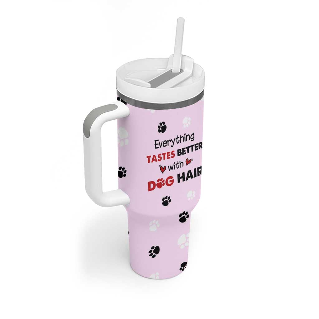 Funny Husky Tumbler With Handle Everything Tastes Better With Dog Hair Gifts for Husky Owner - Wonder Print Shop