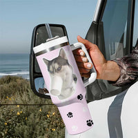 Funny Husky Tumbler With Handle Everything Tastes Better With Dog Hair Gifts for Husky Owner - Wonder Print Shop