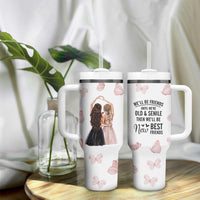 Bestie Tumbler With Handle We'll Be Friends Until We're Old And Senile Then We'll Be New Best Friends - Wonder Print Shop