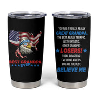 Best Grandpa Ever Tumbler Cup Gifts for Grandfather New Grandfather Granddad Eagle US Flag