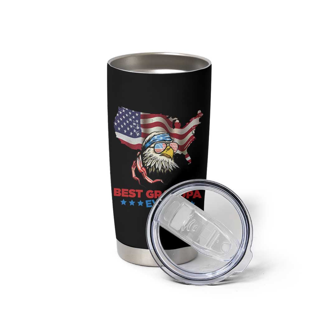 Best Grandpa Ever Tumbler Cup Gifts for Grandfather New Grandfather Granddad Eagle US Flag