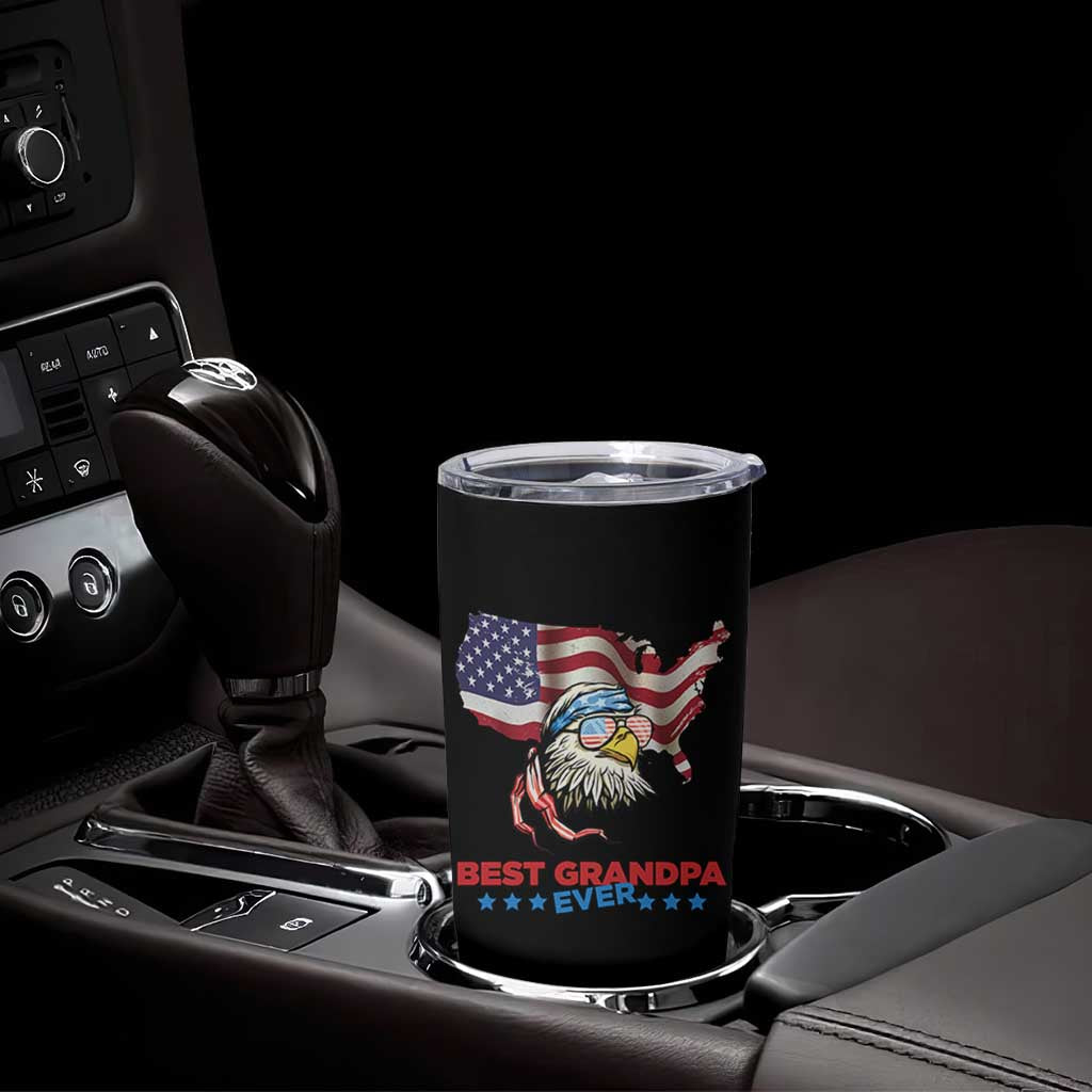 Best Grandpa Ever Tumbler Cup Gifts for Grandfather New Grandfather Granddad Eagle US Flag