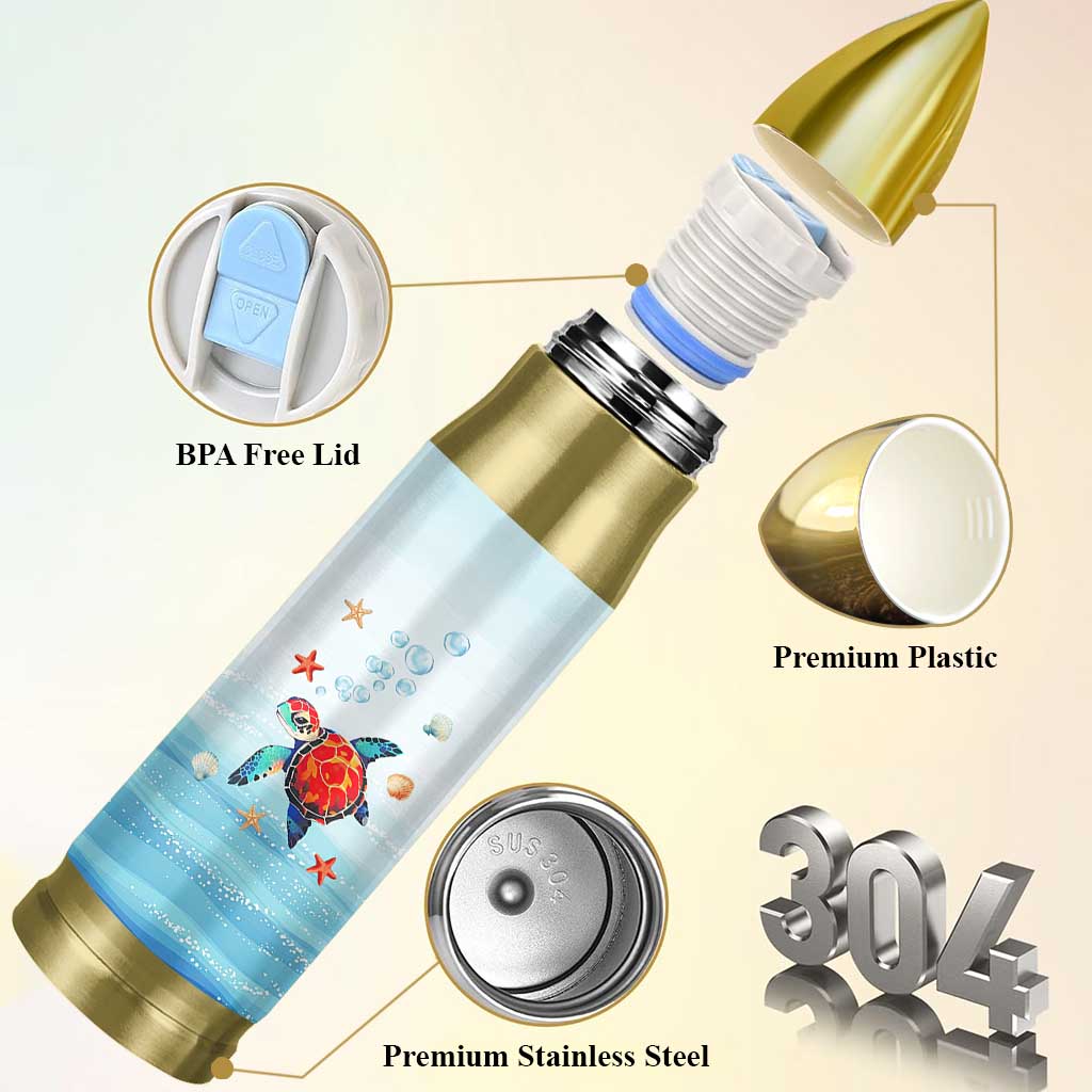Sea Turtle Gifts Bullet Tumbler Beach Ocean Gifts For Women Turtle Lovers