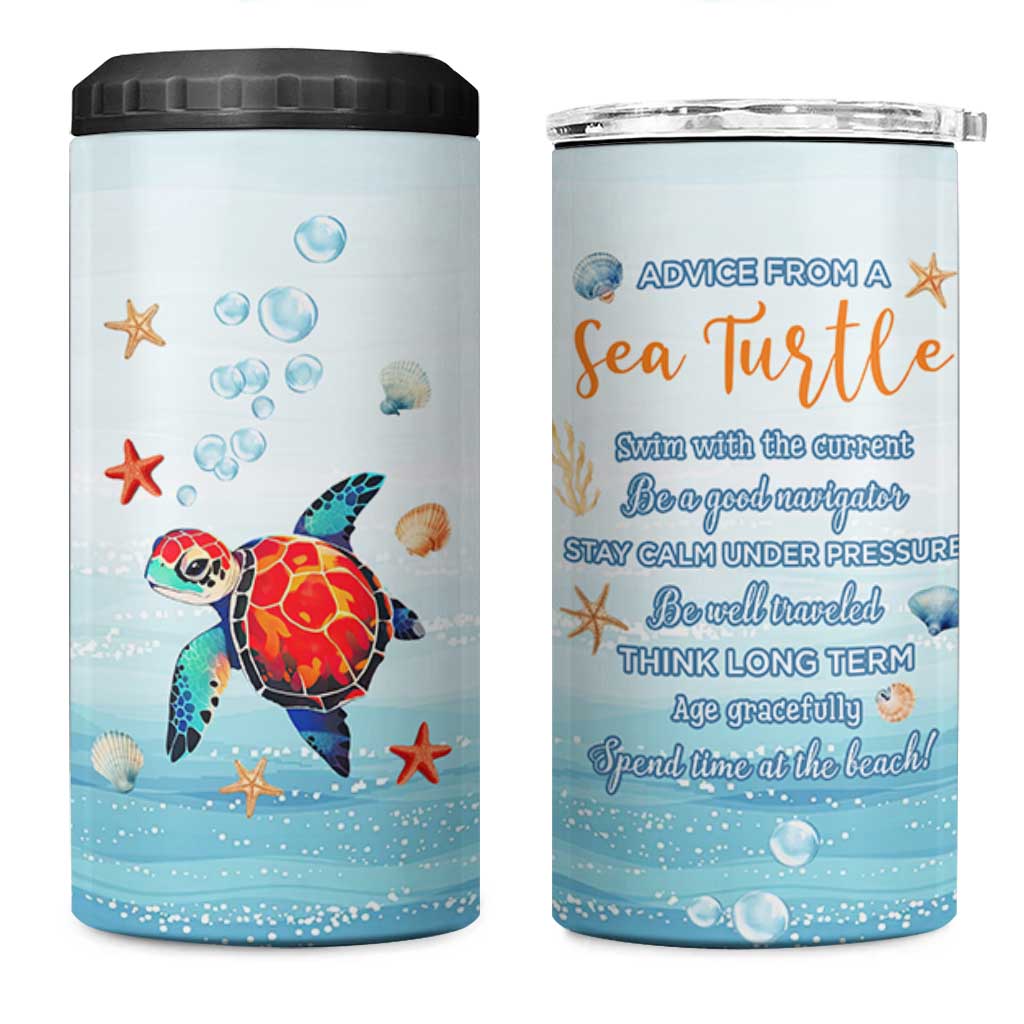 Sea Turtle Gifts 4 in 1 Can Cooler Tumbler Beach Ocean Gifts For Women Turtle Lovers
