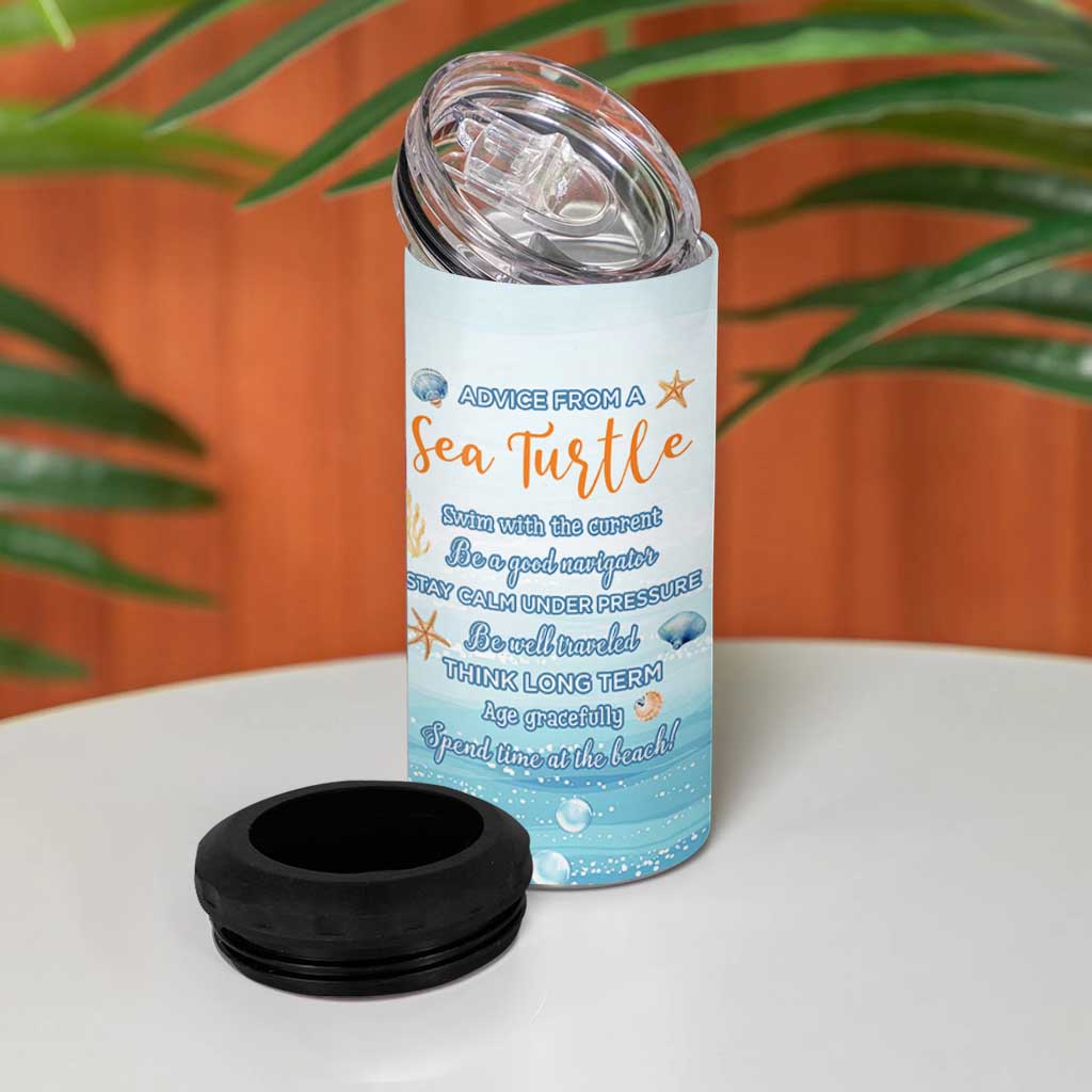 Sea Turtle Gifts 4 in 1 Can Cooler Tumbler Beach Ocean Gifts For Women Turtle Lovers