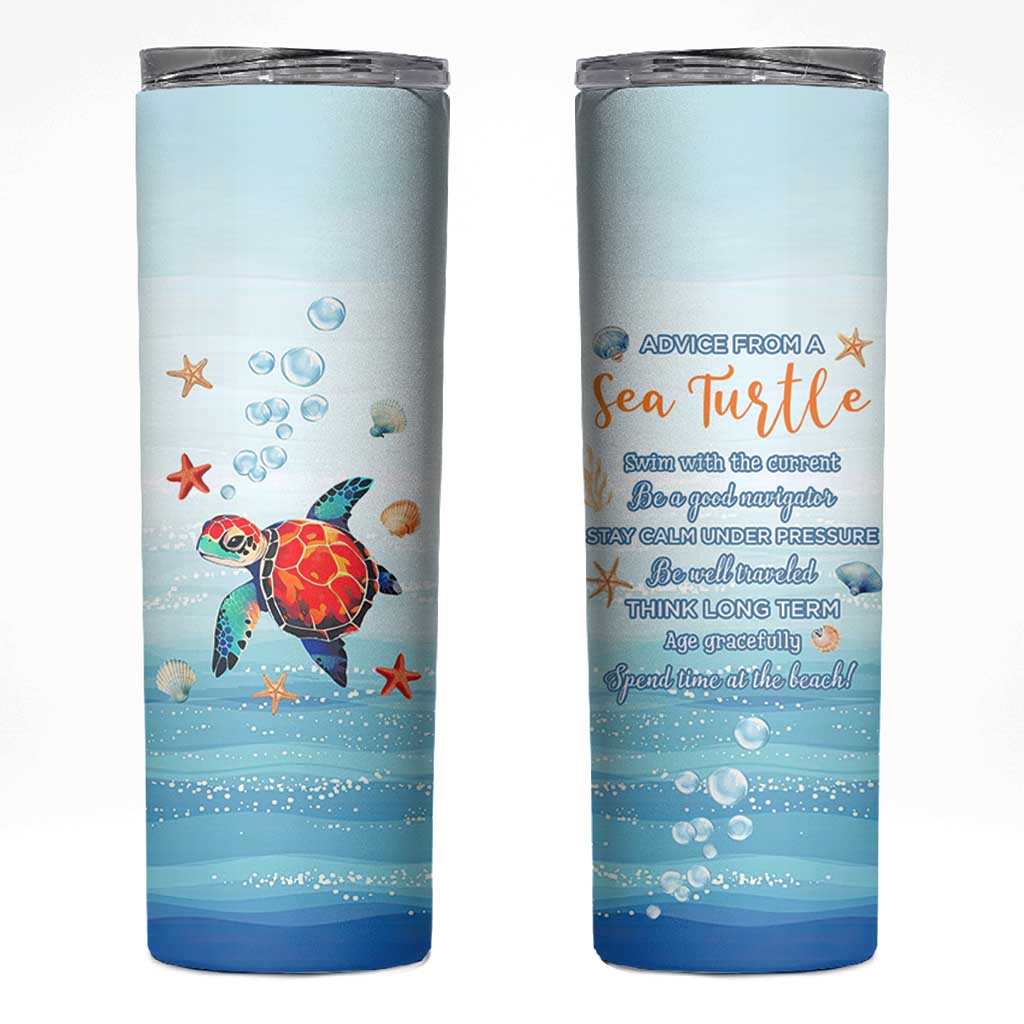 Sea Turtle Gifts Skinny Tumbler Beach Ocean Gifts For Women Turtle Lovers