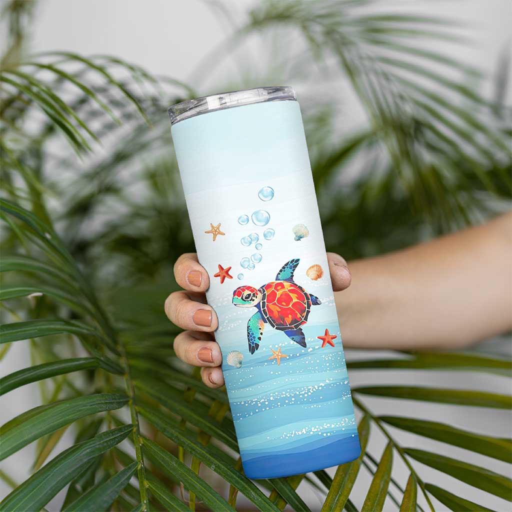 Sea Turtle Gifts Skinny Tumbler Beach Ocean Gifts For Women Turtle Lovers