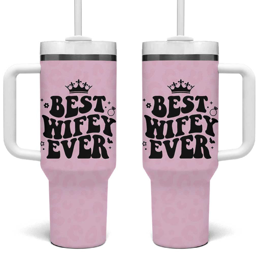 Gifts For Wife from Husband Tumbler With Handle Best Wifey Ever Bride Bachelorette Wedding Gifts