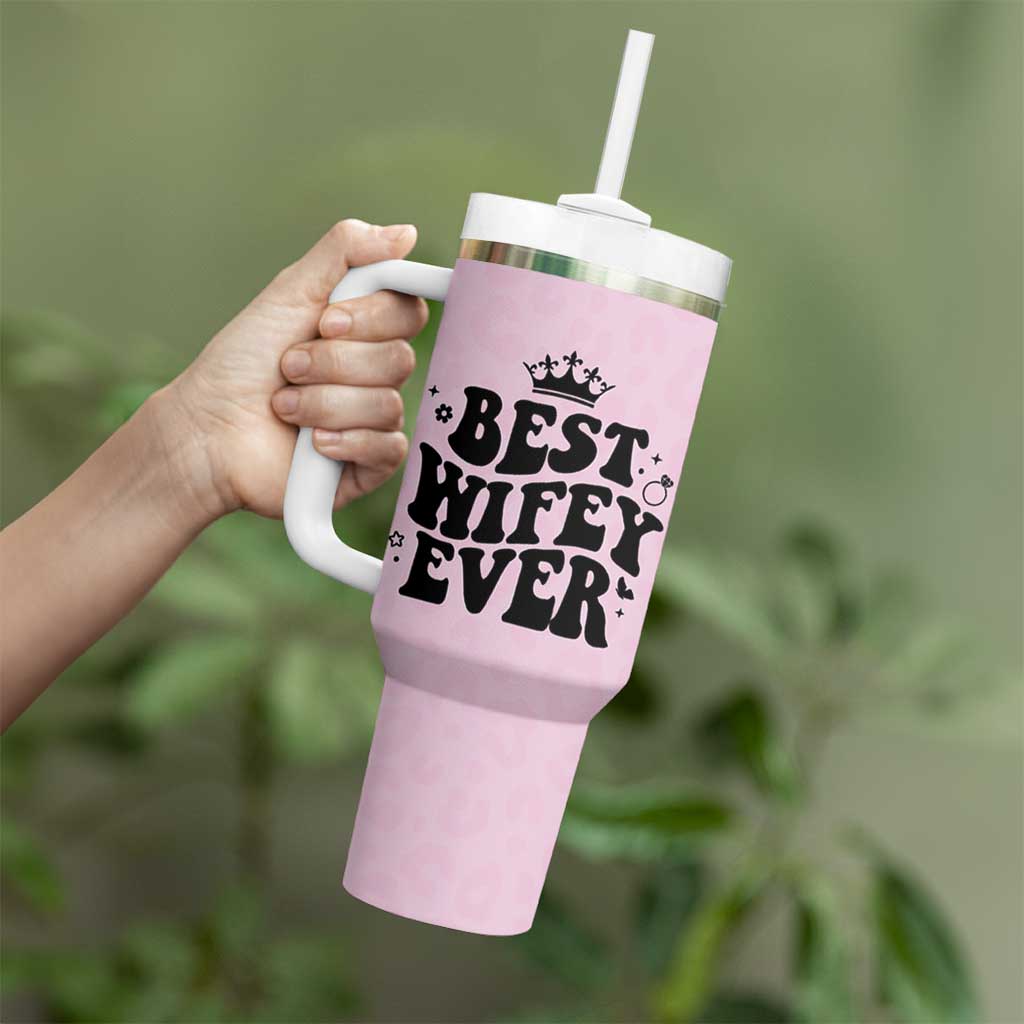 Gifts For Wife from Husband Tumbler With Handle Best Wifey Ever Bride Bachelorette Wedding Gifts