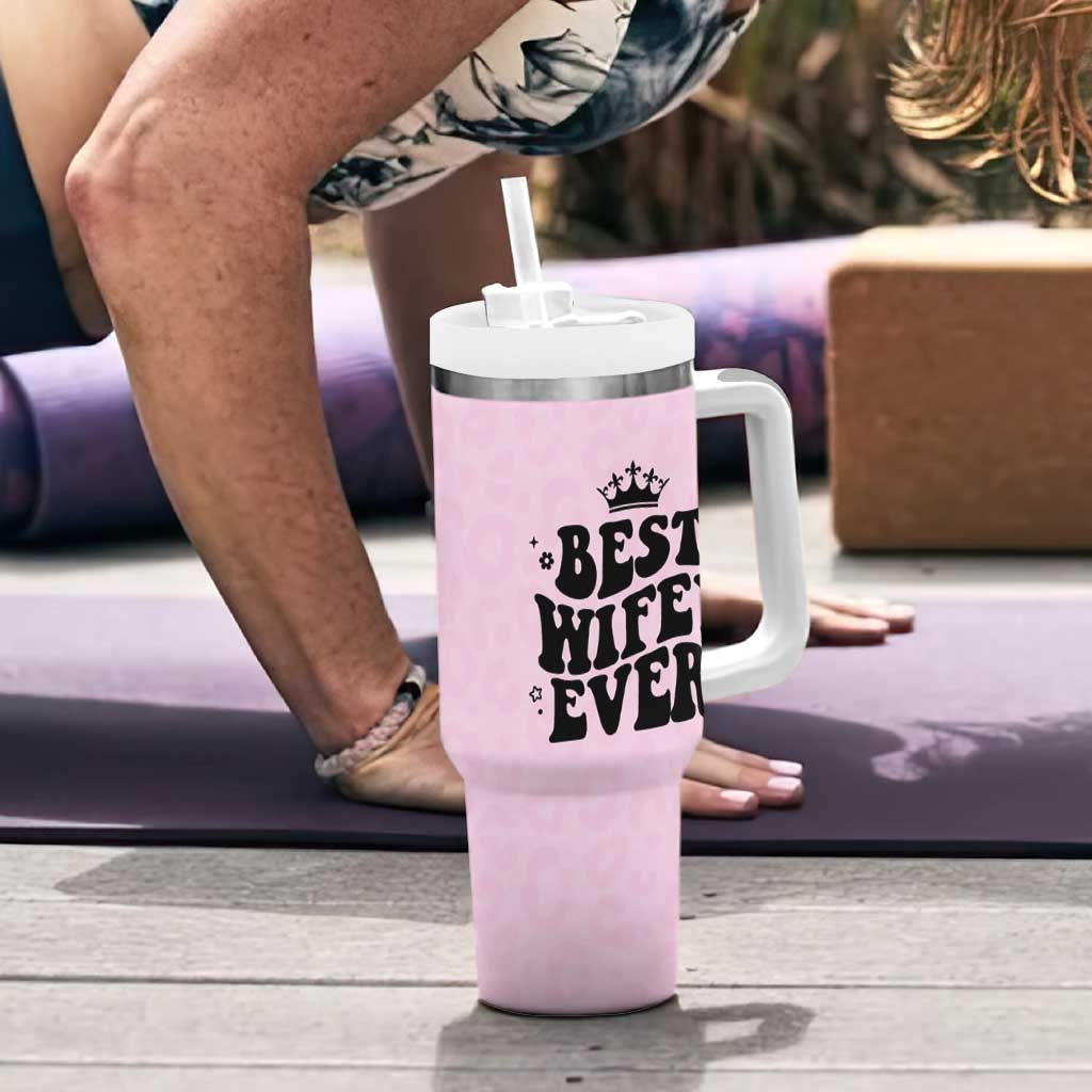 Gifts For Wife from Husband Tumbler With Handle Best Wifey Ever Bride Bachelorette Wedding Gifts