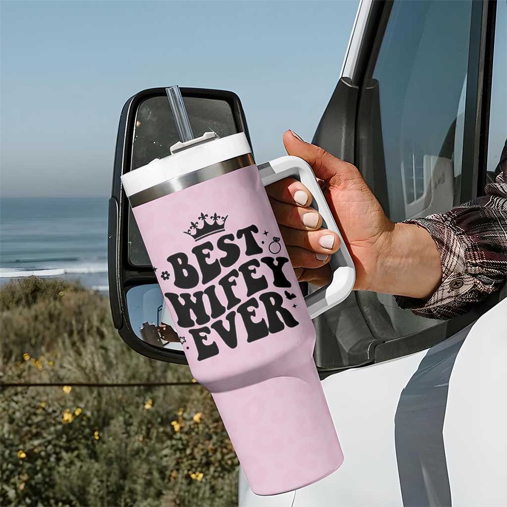 Gifts For Wife from Husband Tumbler With Handle Best Wifey Ever Bride Bachelorette Wedding Gifts
