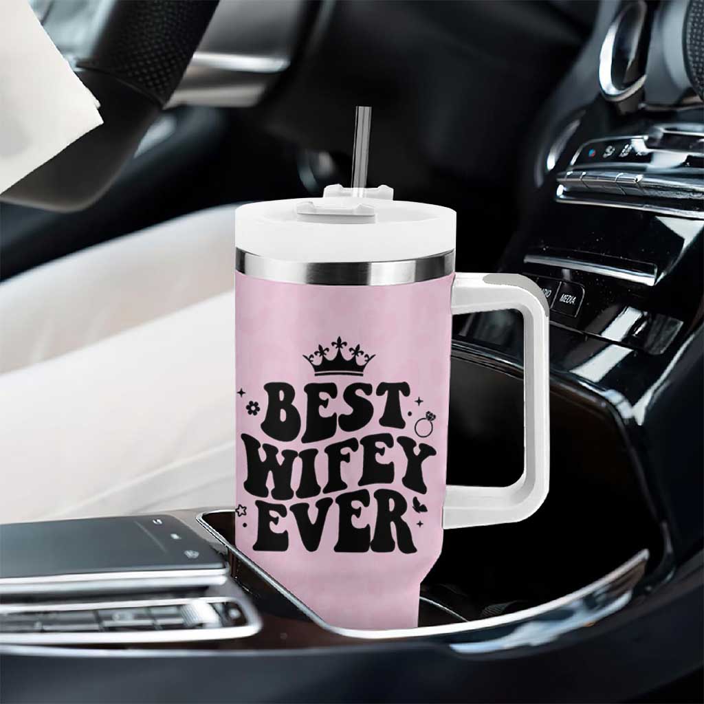 Gifts For Wife from Husband Tumbler With Handle Best Wifey Ever Bride Bachelorette Wedding Gifts