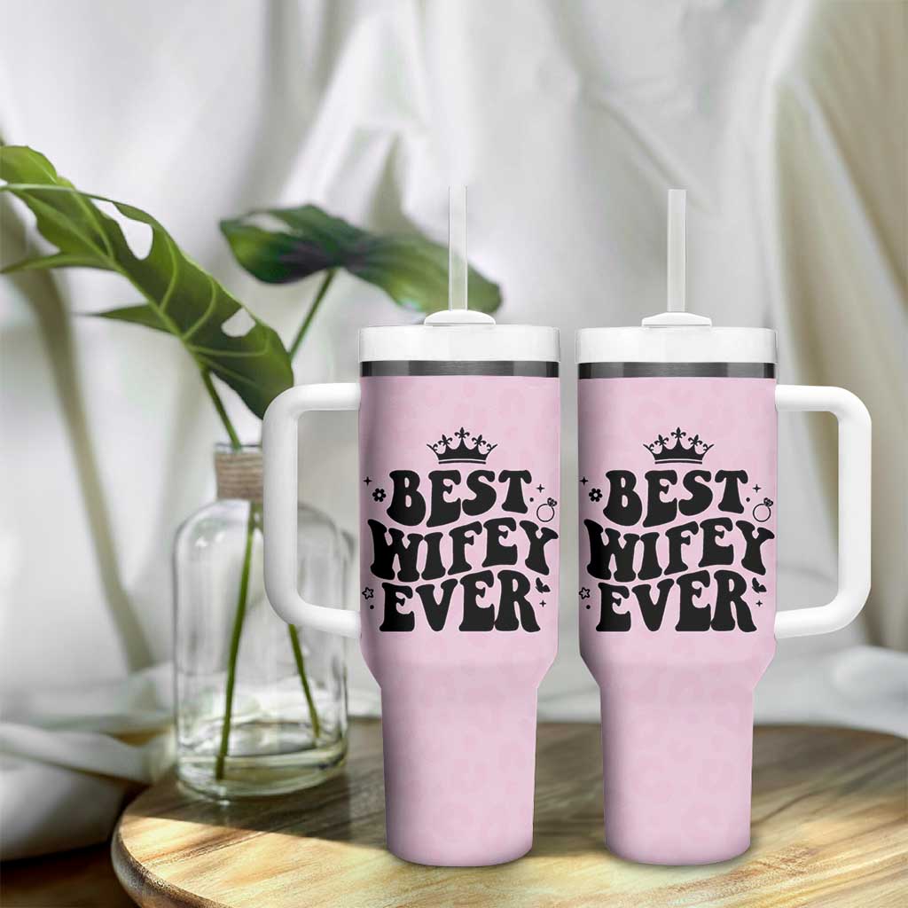 Gifts For Wife from Husband Tumbler With Handle Best Wifey Ever Bride Bachelorette Wedding Gifts