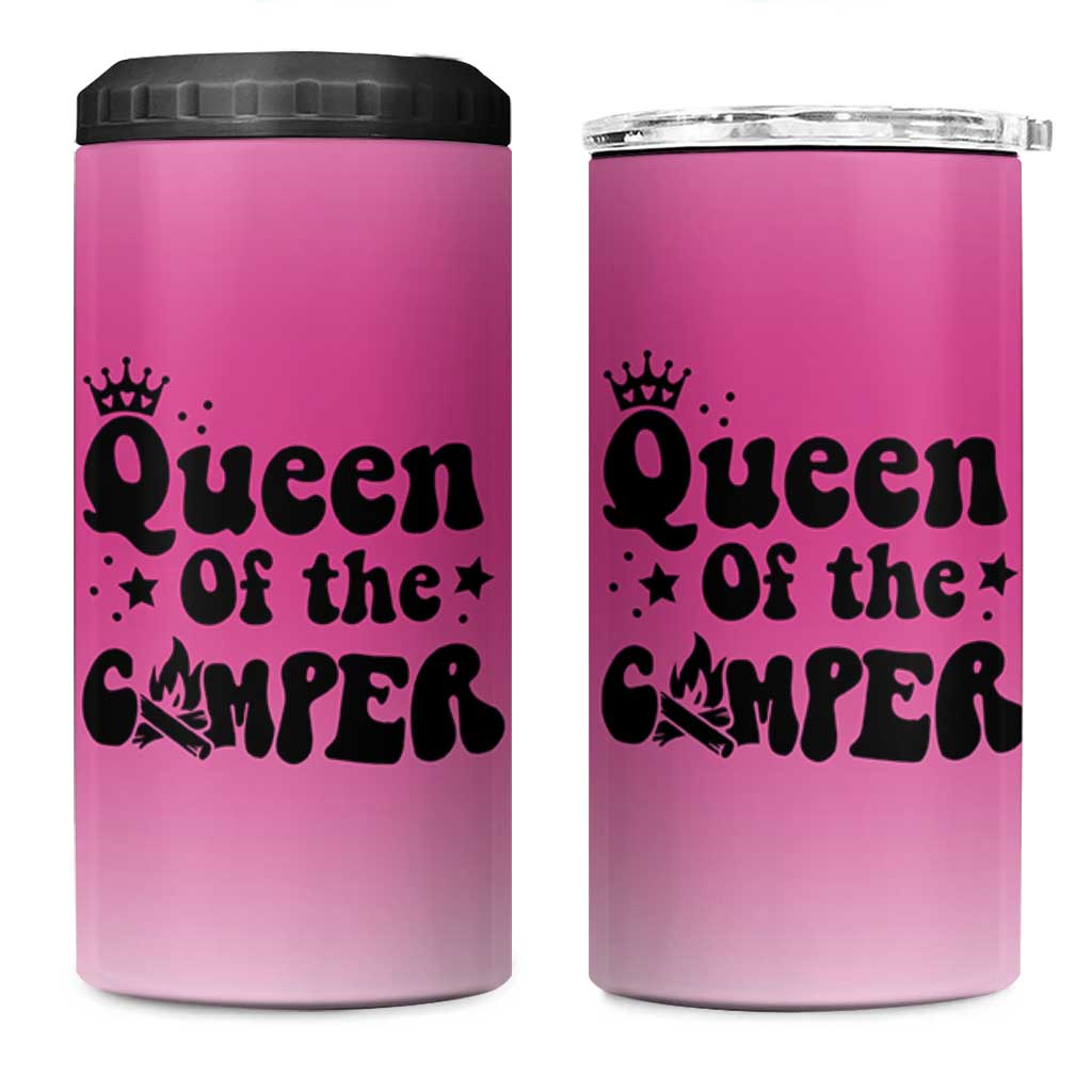 Queen Of The Camper 4 in 1 Can Cooler Tumbler RV Camping Camper Life