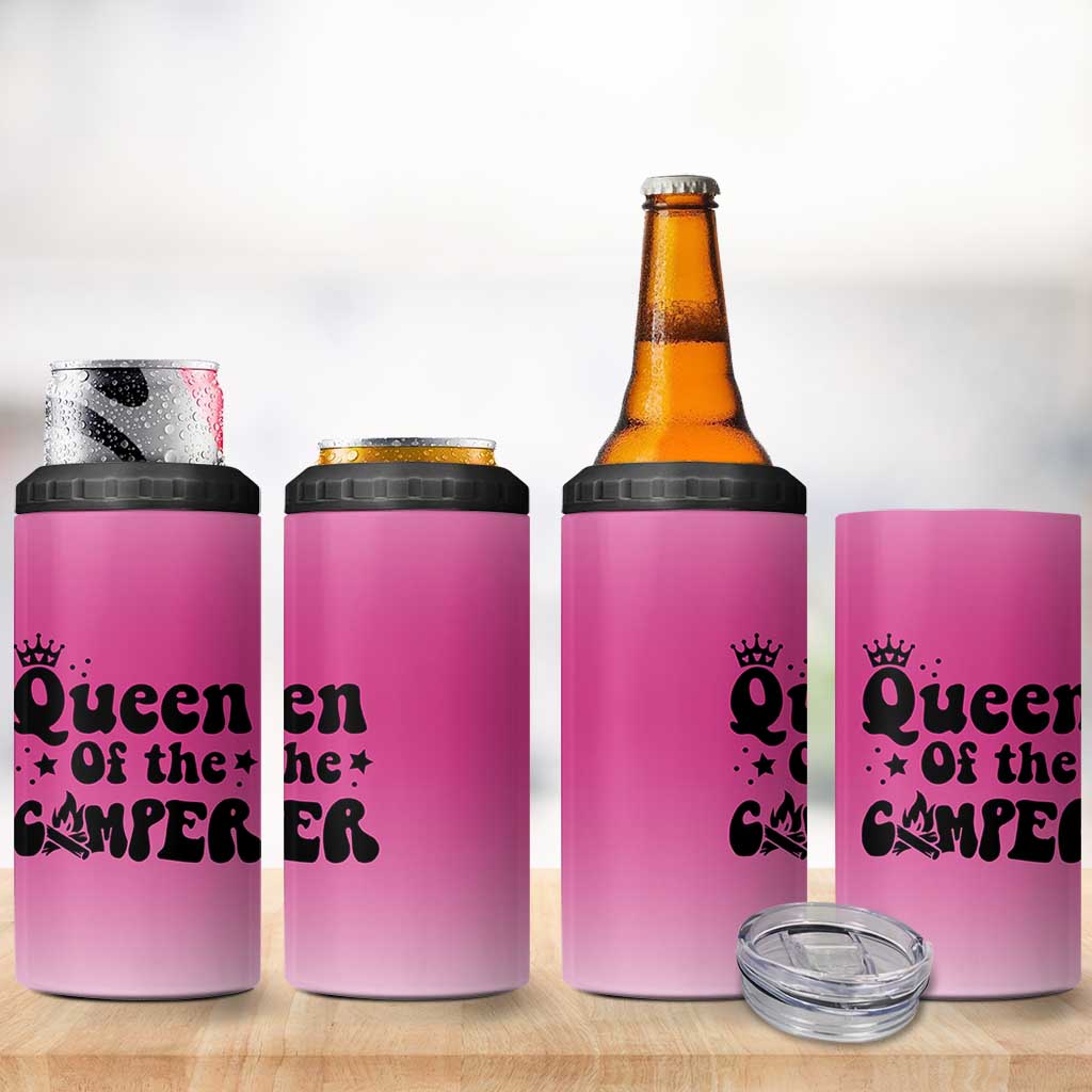 Queen Of The Camper 4 in 1 Can Cooler Tumbler RV Camping Camper Life