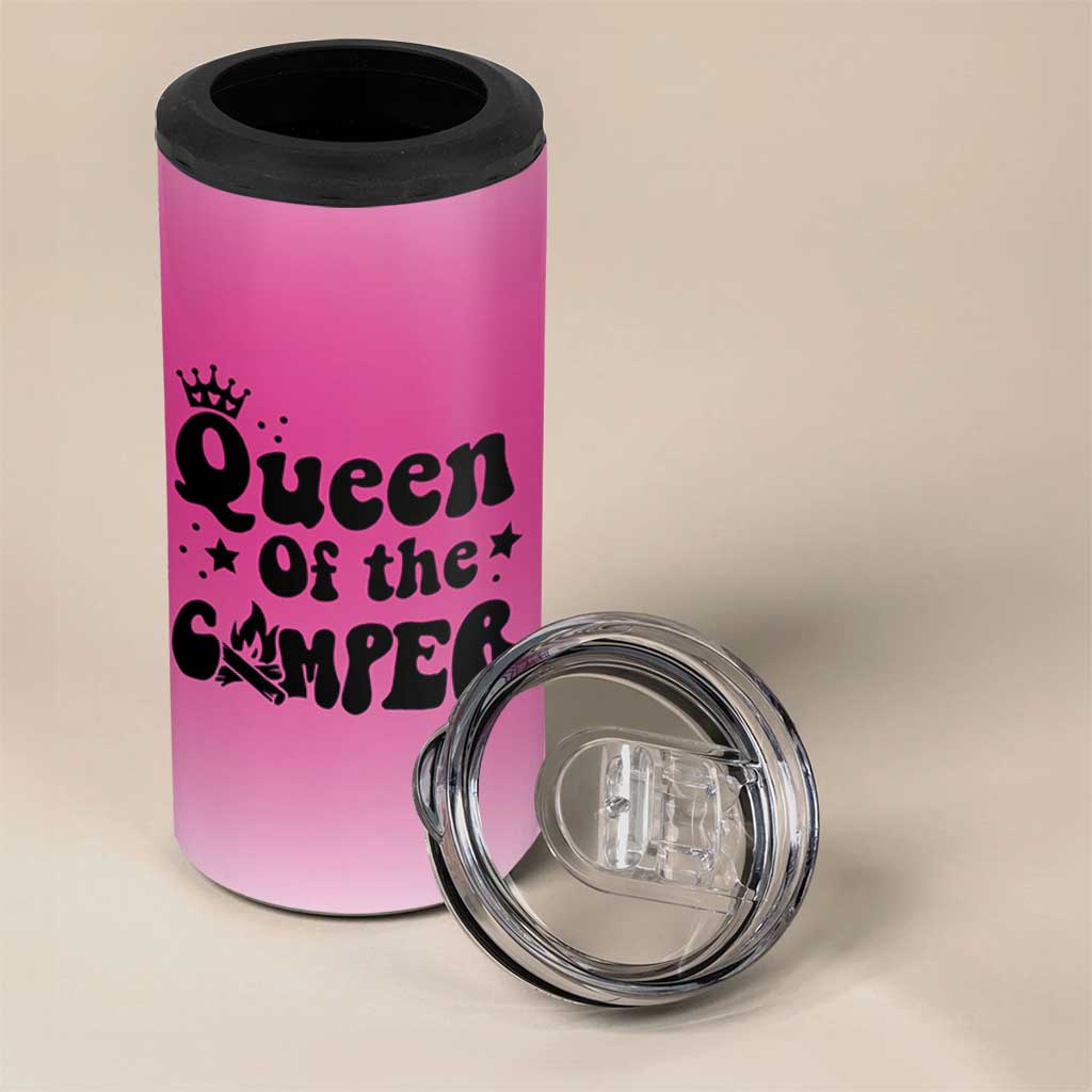 Queen Of The Camper 4 in 1 Can Cooler Tumbler RV Camping Camper Life