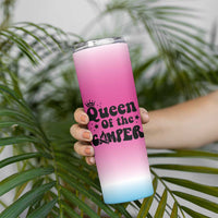 Queen Of The Camper Skinny Tumbler RV Camping Camper Life