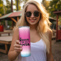 Queen Of The Camper Skinny Tumbler RV Camping Camper Life