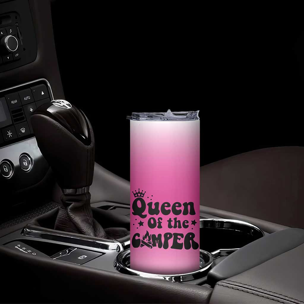 Queen Of The Camper Skinny Tumbler RV Camping Camper Life