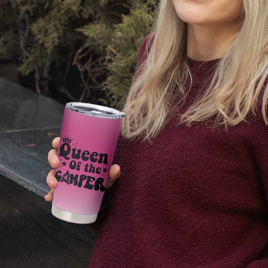 Queen Of The Camper Tumbler Cup RV Camping Camper Life