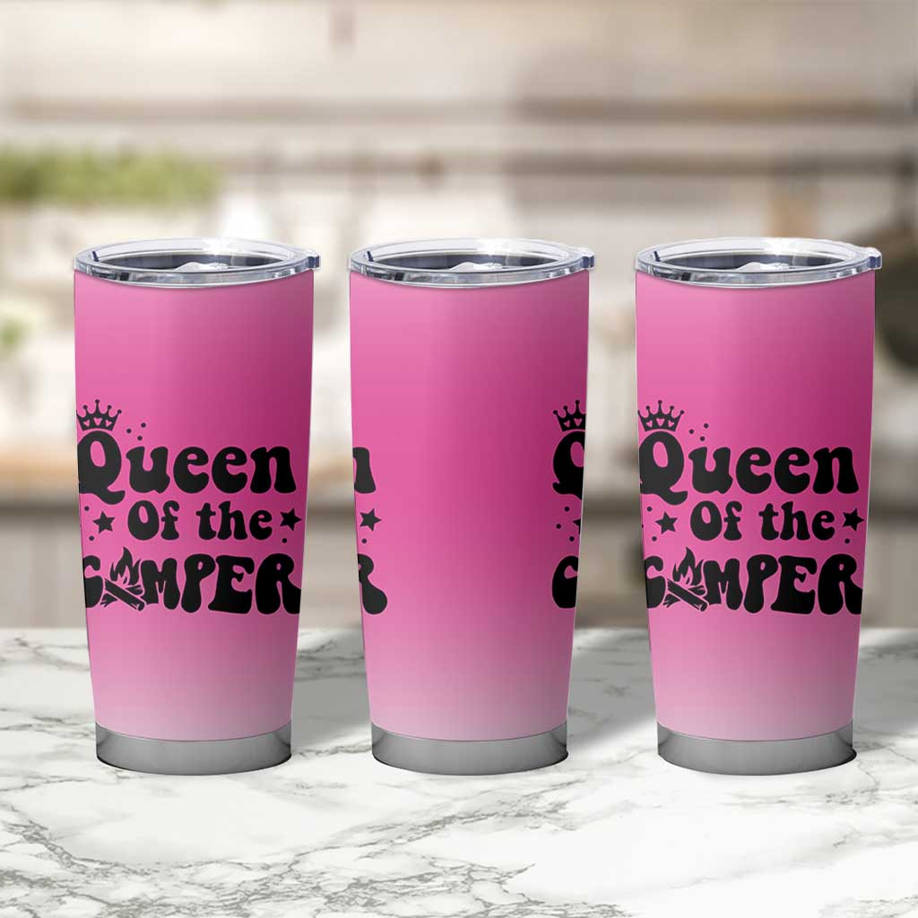 Queen Of The Camper Tumbler Cup RV Camping Camper Life