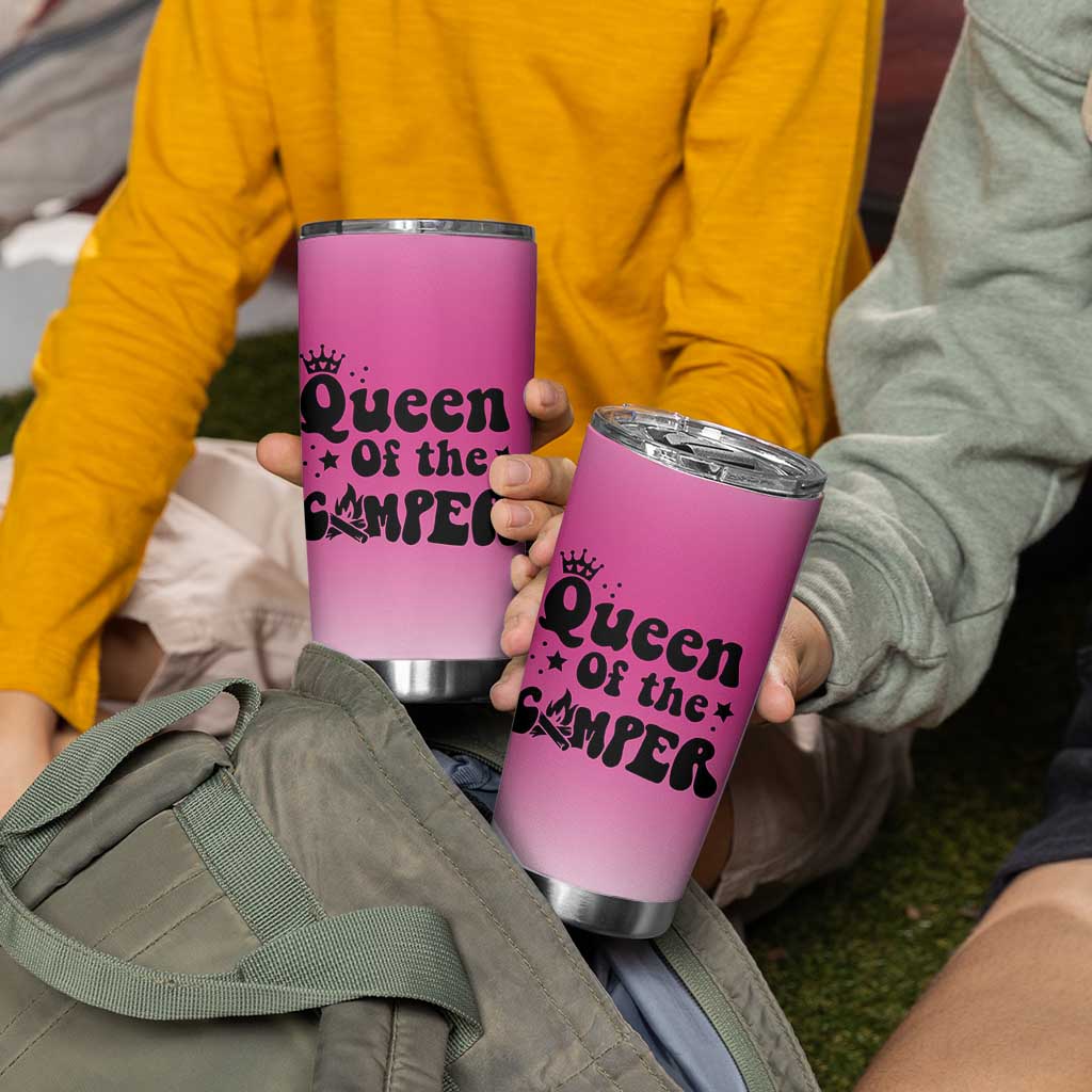 Queen Of The Camper Tumbler Cup RV Camping Camper Life