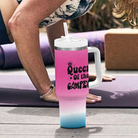 Queen Of The Camper Tumbler With Handle RV Camping Camper Life