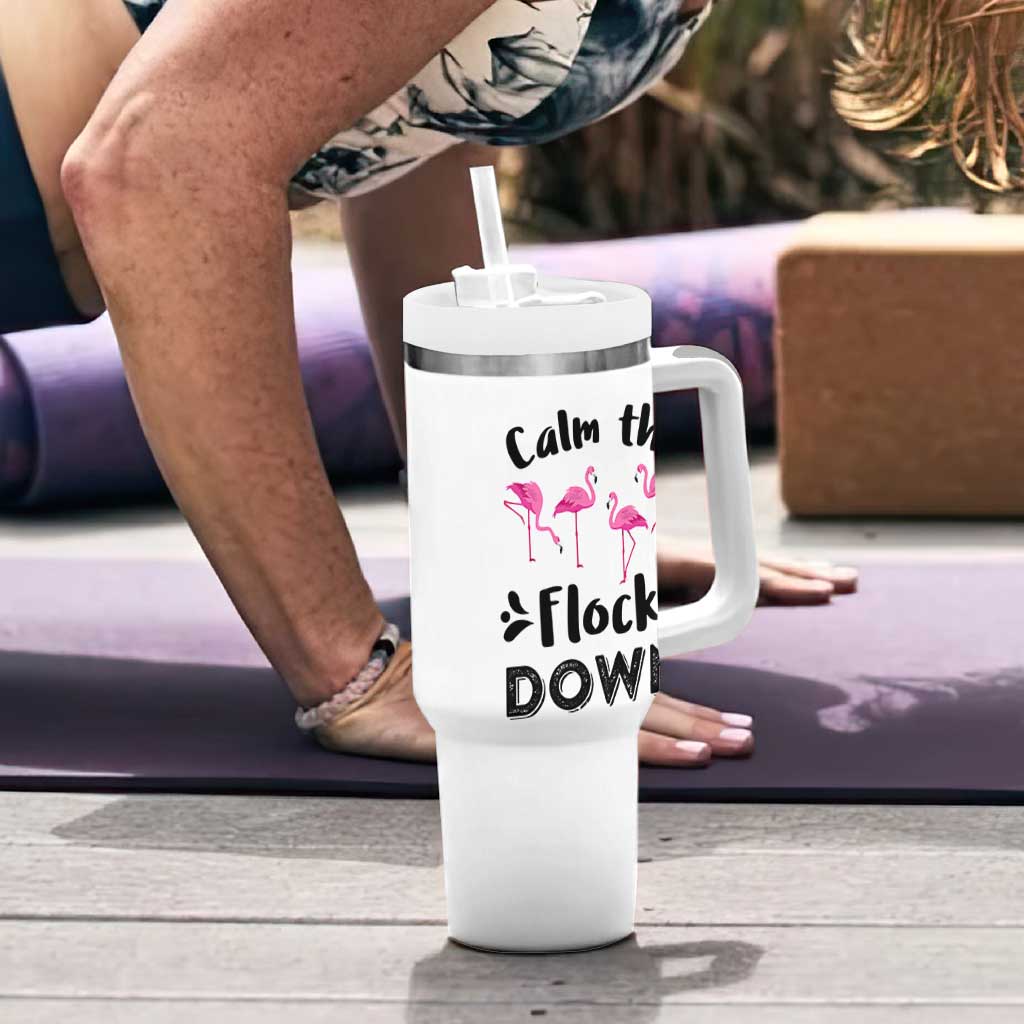 Gifts For Flamingo Lover Tumbler With Handle Cute Animal Lover Gifts For Her