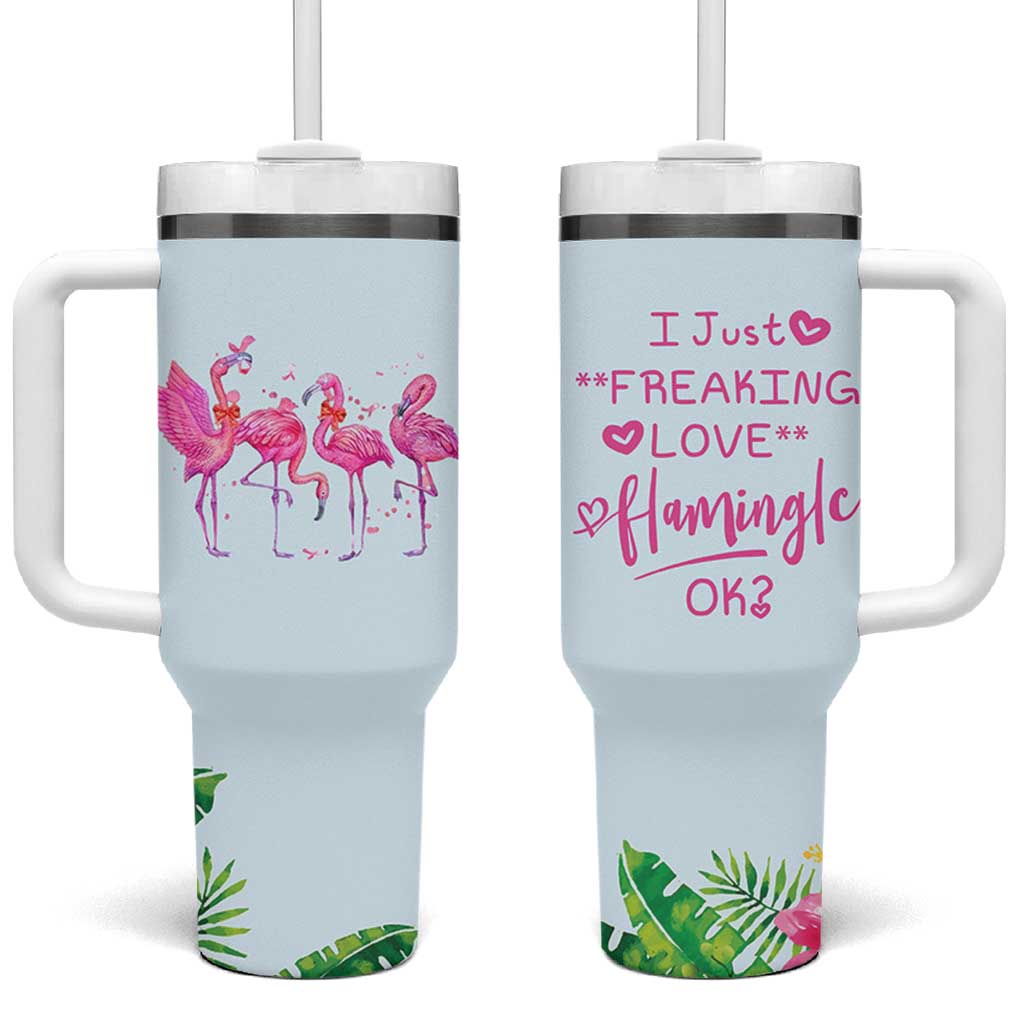 Flamingo Lover Gifts Tumbler With Handle Cute Flamingo Gifts For Women Who Loves Flamingos