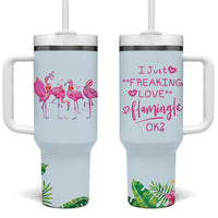 Flamingo Lover Gifts Tumbler With Handle Cute Flamingo Gifts For Women Who Loves Flamingos
